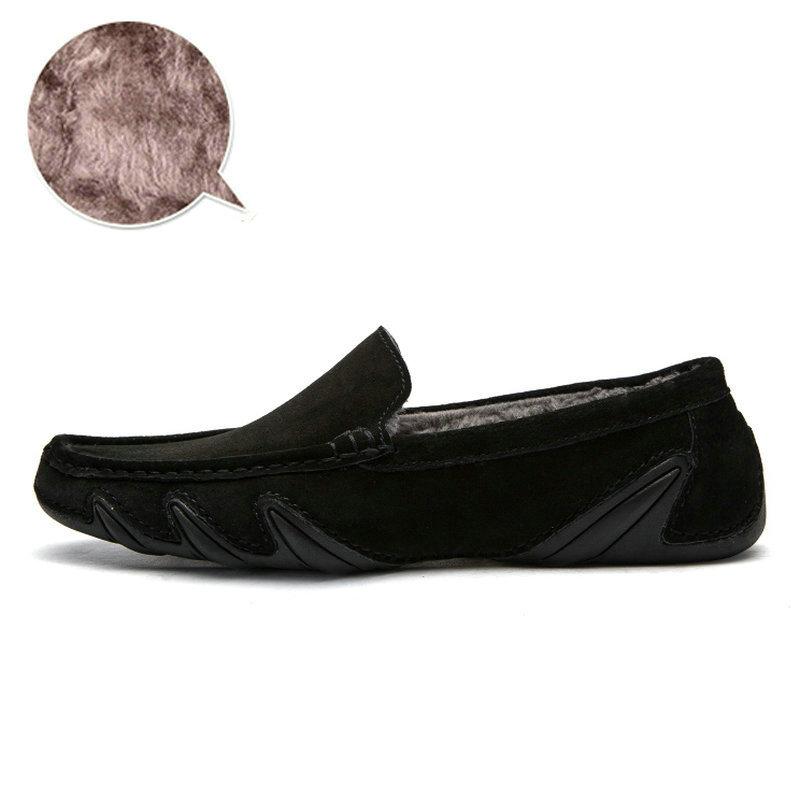 Plus Size Genuine Leather Made Korean Trendy Versatile Casual Shoes Slip-on Lofter Driving Shoes
