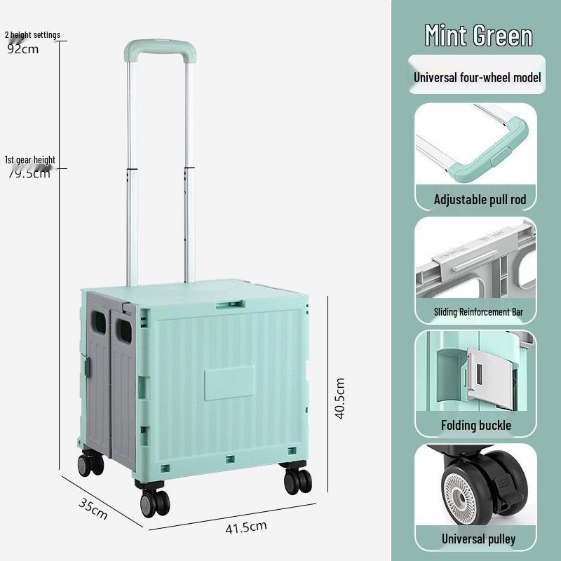 Portable Stair-Climbing Trolley: Folding Cart for Groceries, Camping, and Outdoor Use