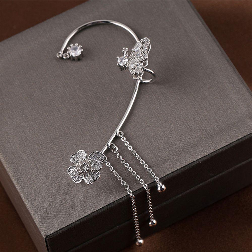 Zircon Luxury Fashion Jewelry Korean Style Ear Clip Girls Earring Butterfly Ear Hook Ear Bone Clip