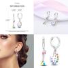 925 Silver Hoop Earring Moon Sun Earring Pendent Zircon Heart Shape Star Eardrop For Women Girl Making Jewelry