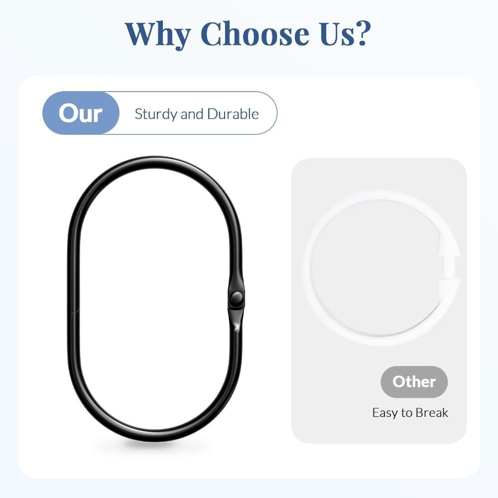 12 ks Kovové oválné sprchové háčky Hladce kloužou Věšáky na tyč na sprchový závěs Sprcha