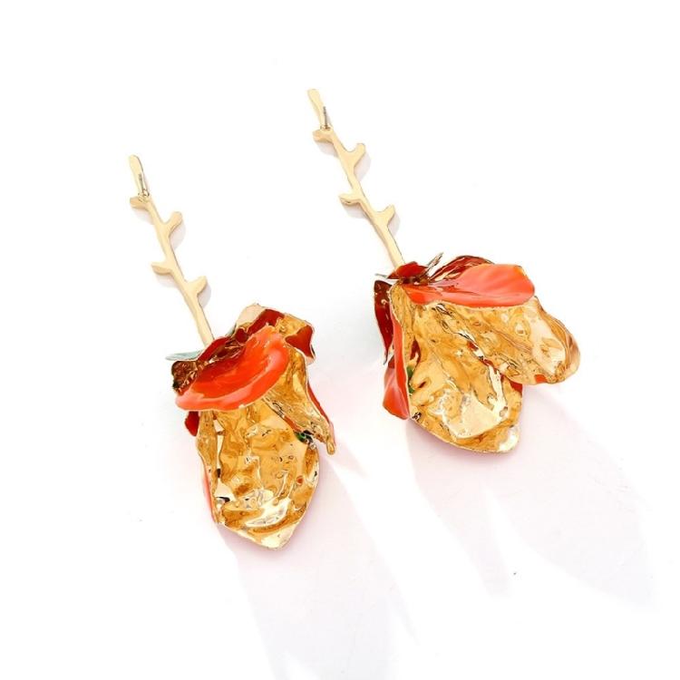 Alluring Long Floral Patterned Earrings Sophisticated Long Floral Earrings for Women Evening Party Fashion Ear Pendant