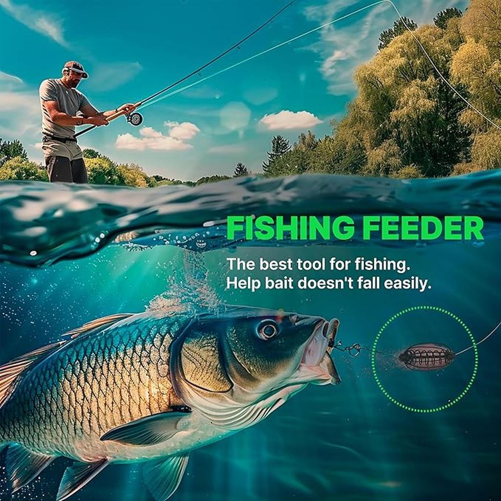 Spring Bait Cage Feeder for Fishing Bait Dispenser Long Distance Casting Fixed Point Bait Cage with Spiral Design for Effective Bait Release 20g
