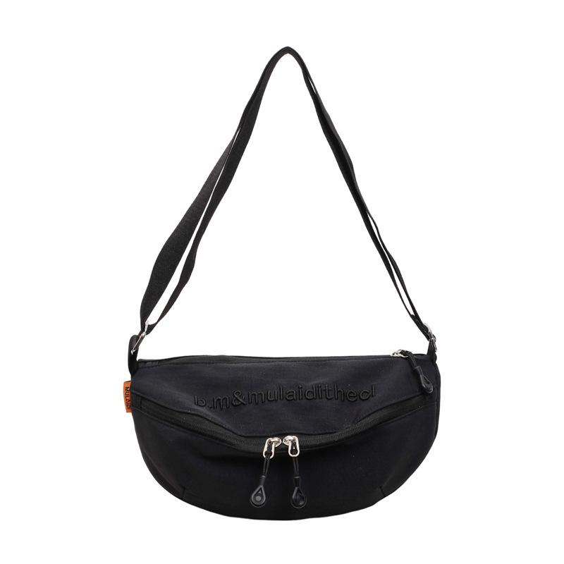Crossbody Bag Women's Cycling Sports Breast Bag Women's Casual Versatile Canvas Dumpling Bag Satchel Waist Bag Men
