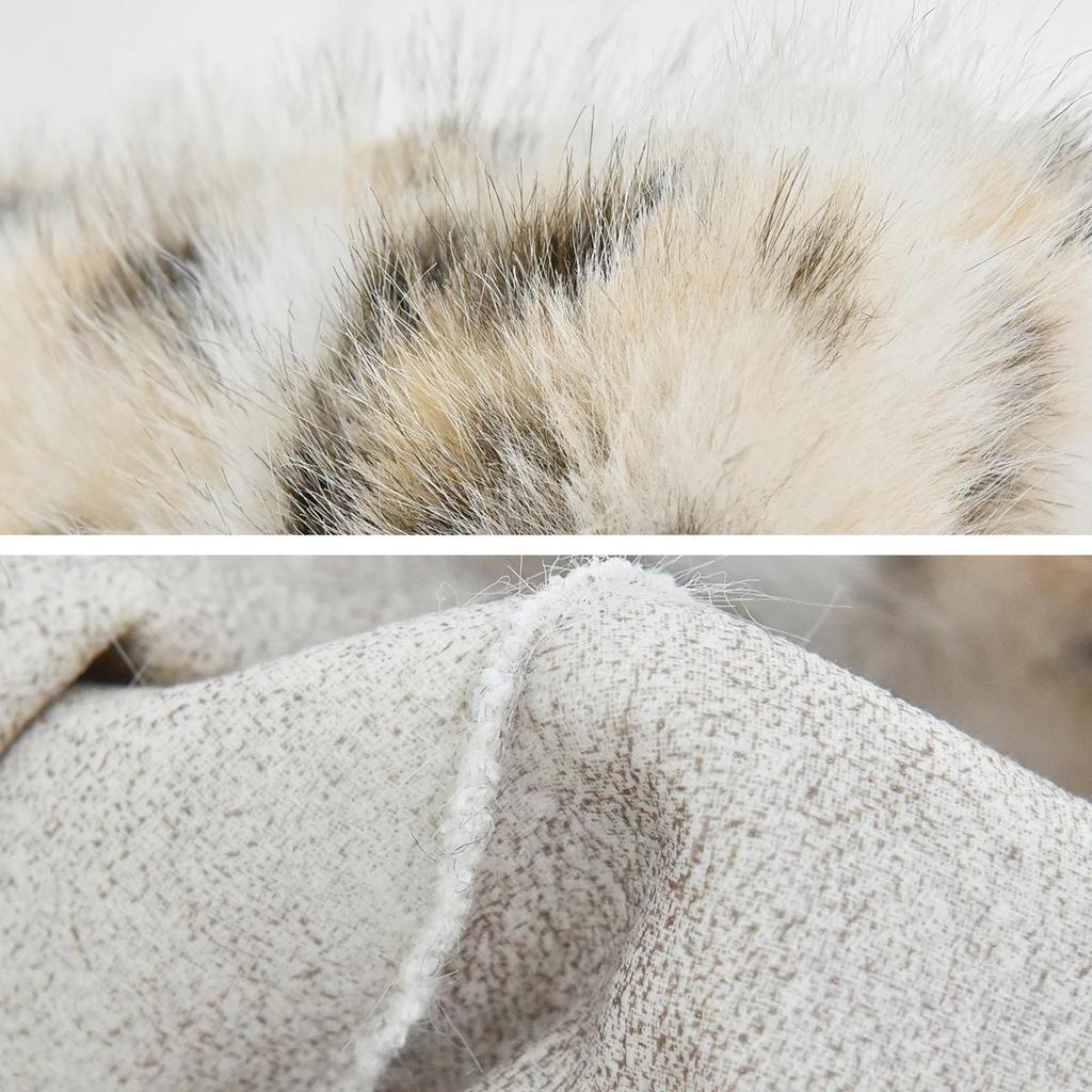 Women's Faux Mink Fur Bucket Hat Scarf Set, Classic Leopard Print Vegan Faux Fur Warm Set, Faux Fur Hat and Scarf For Winter