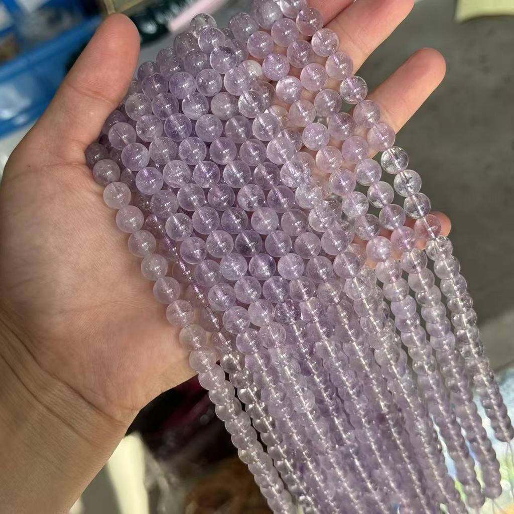 Bolivian Light Lavender Amethyst Round Beads - Semi-finished Accessories