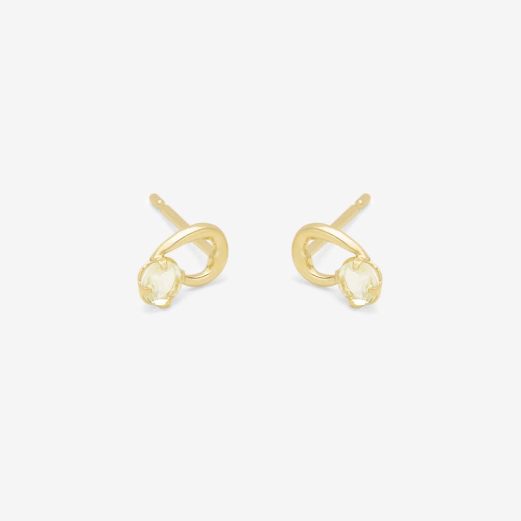 ESTELLE [Official] Women's Earrings, 10K Yellow Gold with Lemon Quartz, 0222-9394-0019-0000