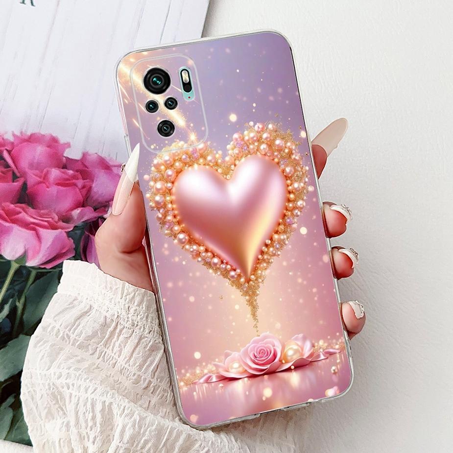 For Xiaomi Redmi Note 10 4G Case Note 10S Cute Cat Luxury Painted Cover Soft Silicone Phone Case For Redmi Note 10 Pro Max Shell