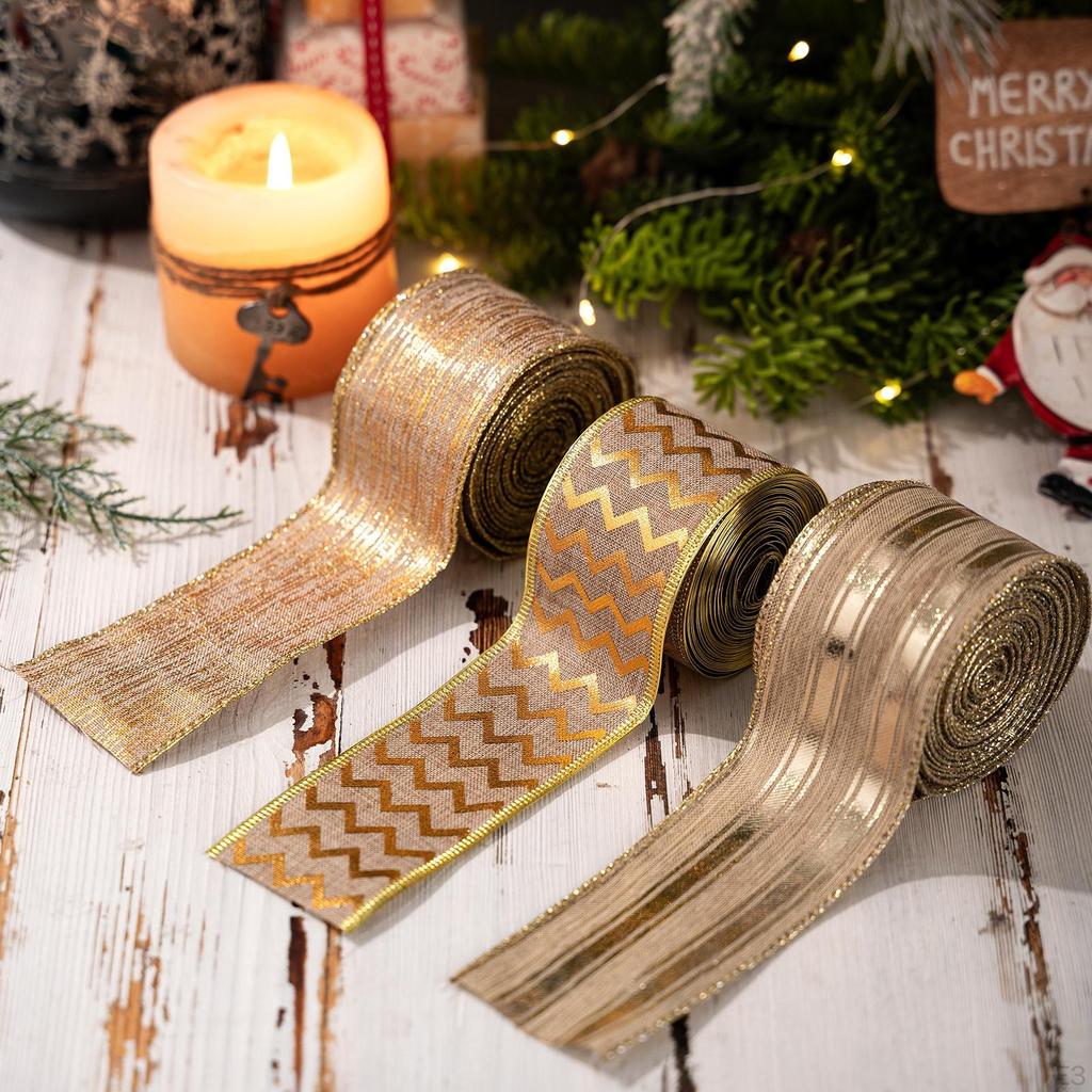 5cm Wide Christmas Decorative Ribbon, Ideal for Decorating A Tree, Greeting Cards Or Garland.