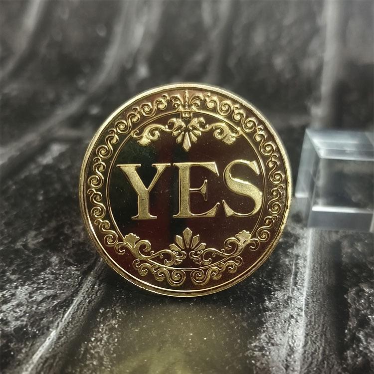 

Three-Color YES NO Decision Coin: Commemorative Medal in Gold, Silver, and Copper Default