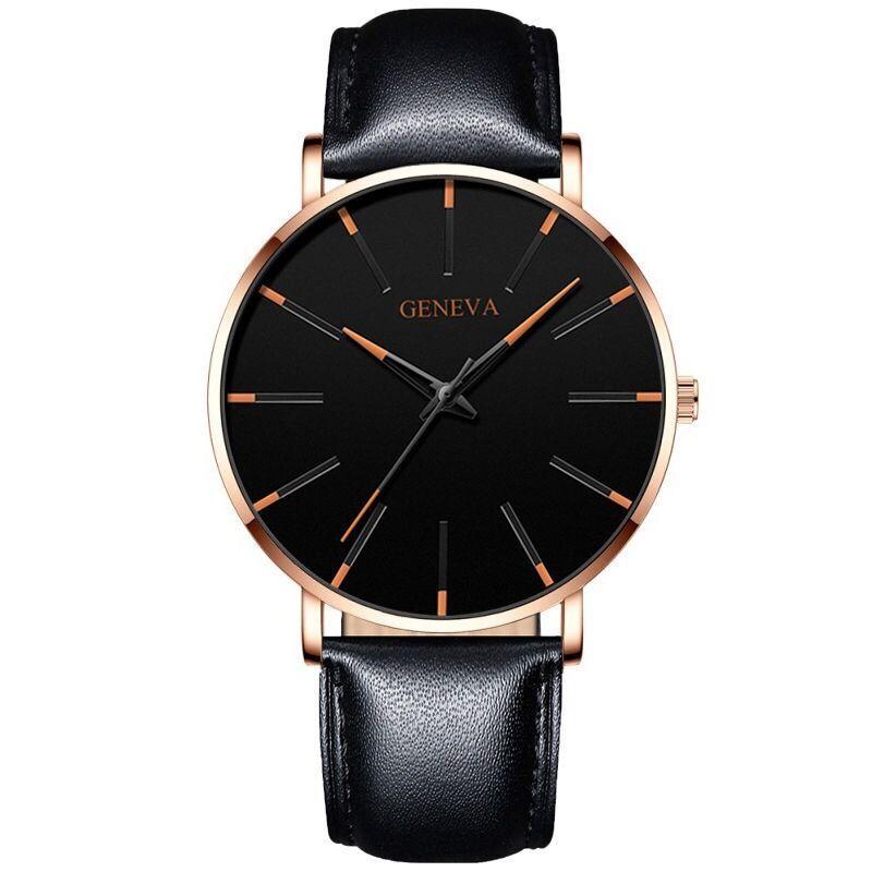 Geneva Mens Quartz Watch Alloy Band With Decorative Dial For Casual Wear