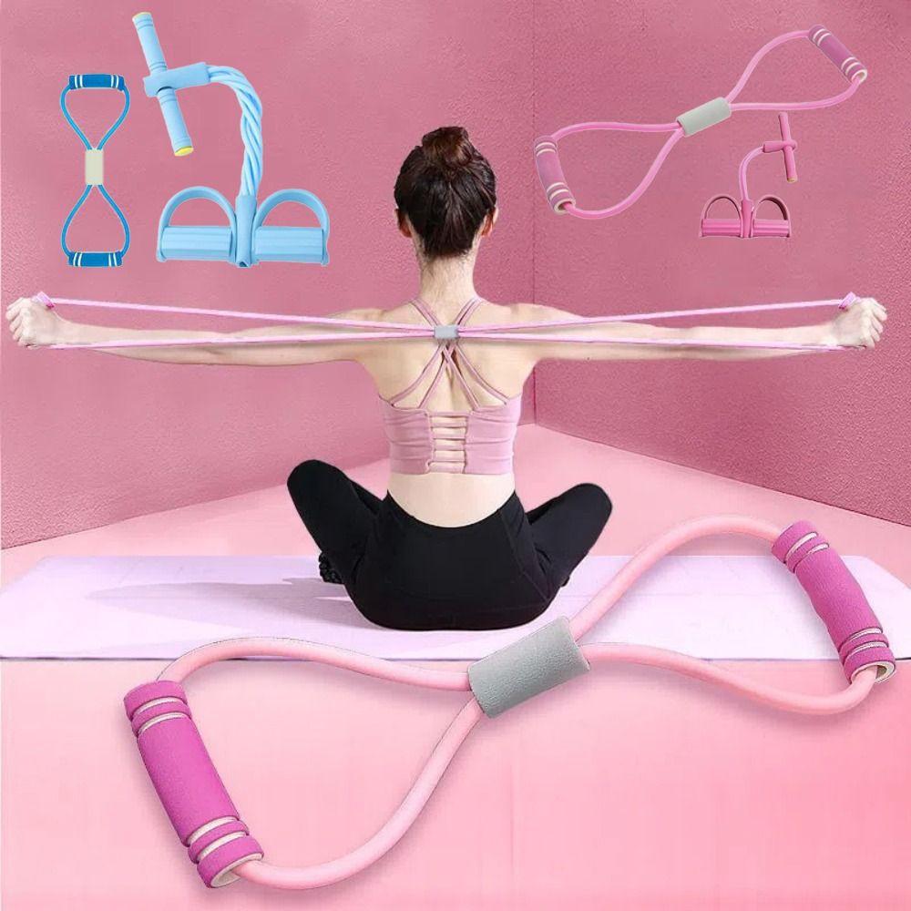 6-Tube Resistance Bands Fitness Equipment Set with Foam TPE Yoga Pedal Puller Sport At Home Shoulder Opening 8-Line Tension Rope