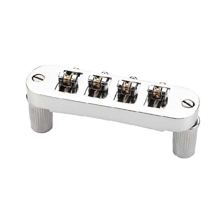 Electric Guitar Bridge Replacement 4 String Guitar Bridge Roller Saddles Guitar Bridge Tailpiece Easy  to Install 1
