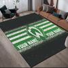 Custom Name Werder Bremen Flannel Pattern Square Carpet,Area Rug,Carpet Rug for Living Room Bedroom Sofa Playroom Decor,Non-slip Floor Mat