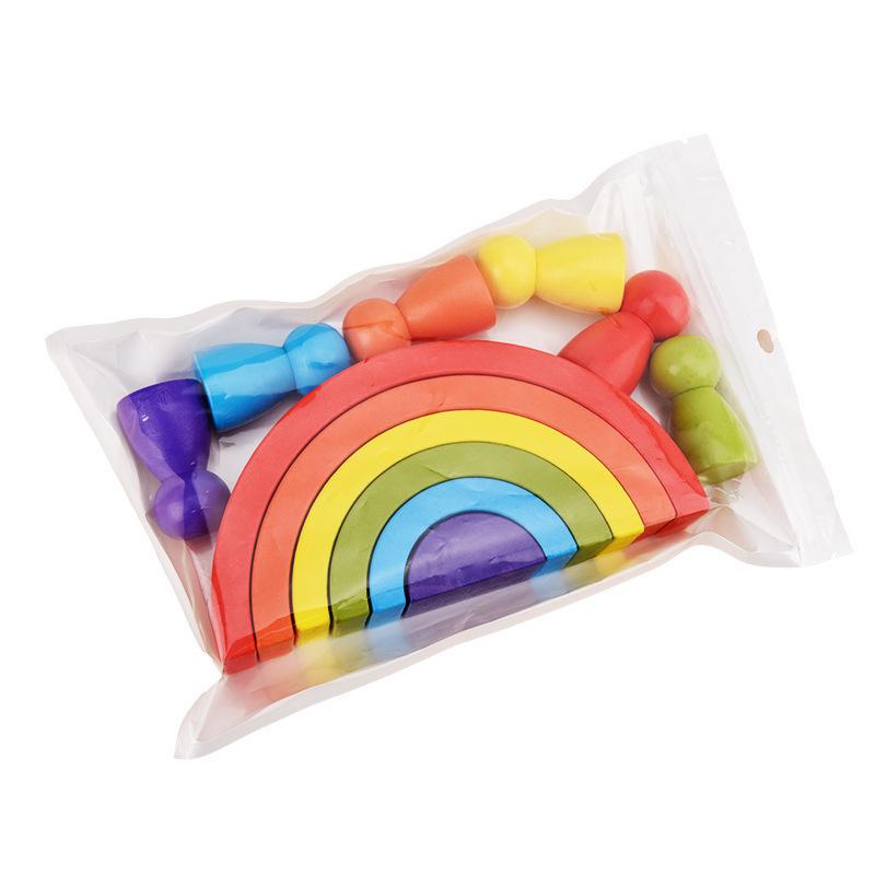 Mini Rainbow Arch Building Blocks: Educational Wooden Stacking Toys for Young Children
