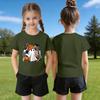 Kids' Halloween Printed Short Sleeve Neck T-Shirt, Loose Fit Top