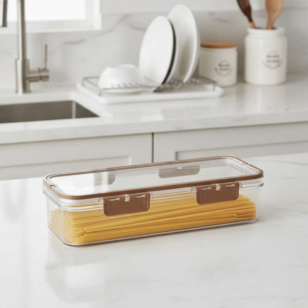Transparent Noodles Storage Box Rectangular Spaghetti Container  for Home