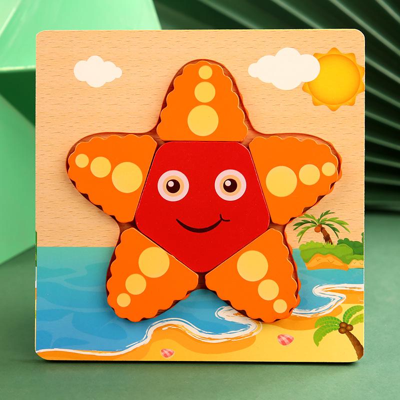 Wooden 3D Educational Puzzle for Toddlers - Interactive, Creative Hands-on Toy for Ages 1-3