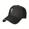 John Christliches Kreuz Baseballkappe Verstellbar Polyester Religiös Papa Hut Lässig Unisex