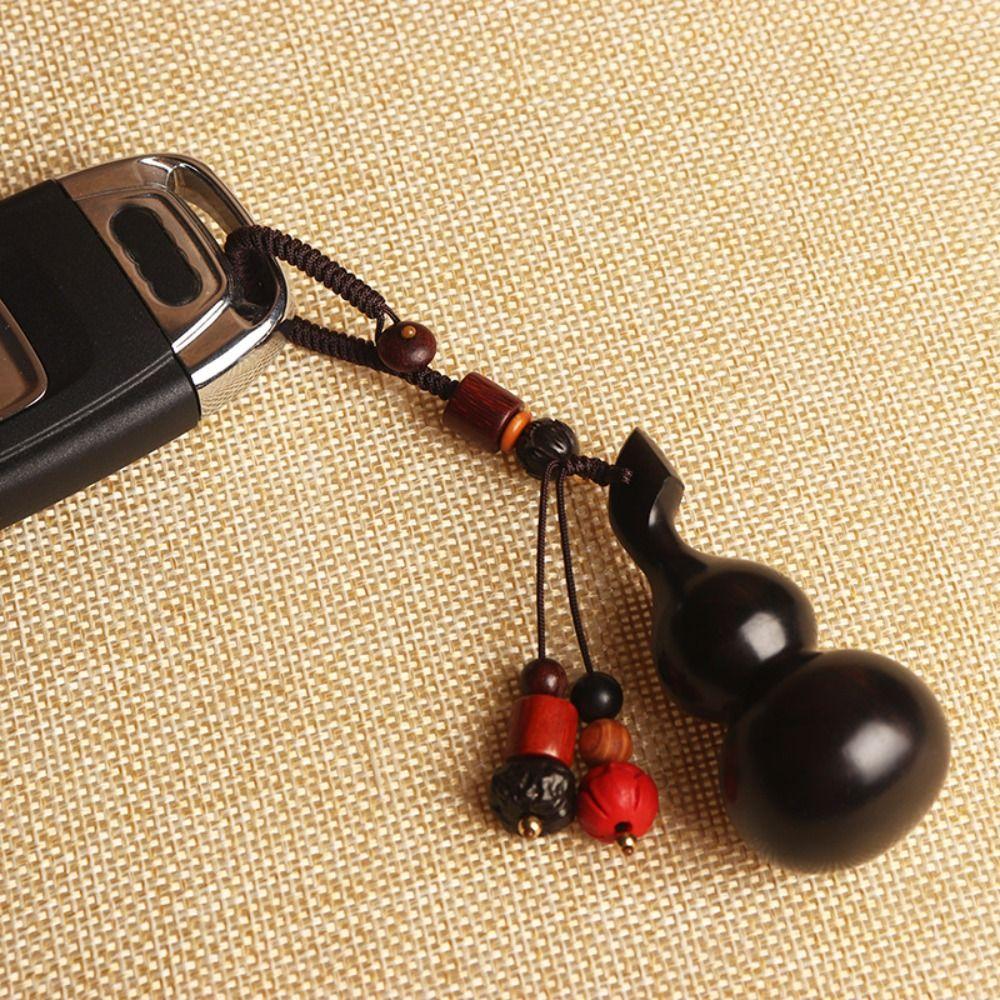 Retro Mobile Phone Pendant Polished Rosewood Car Keychain Key Chain Decoration