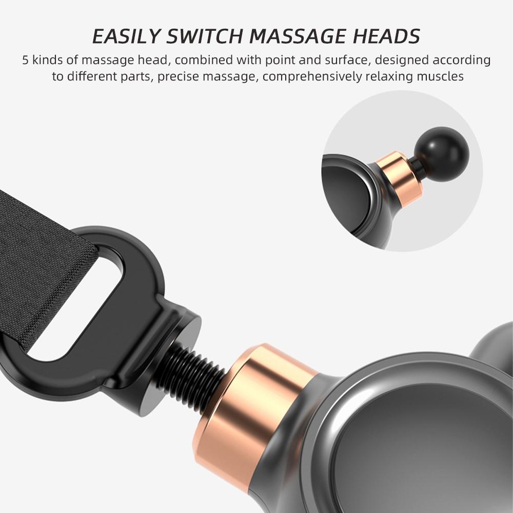 Wireless Fascia Gun Massager with Stretch Strap High-Frequency Vibration Deep Muscle Relax Body Neck Back Leg Massage Device