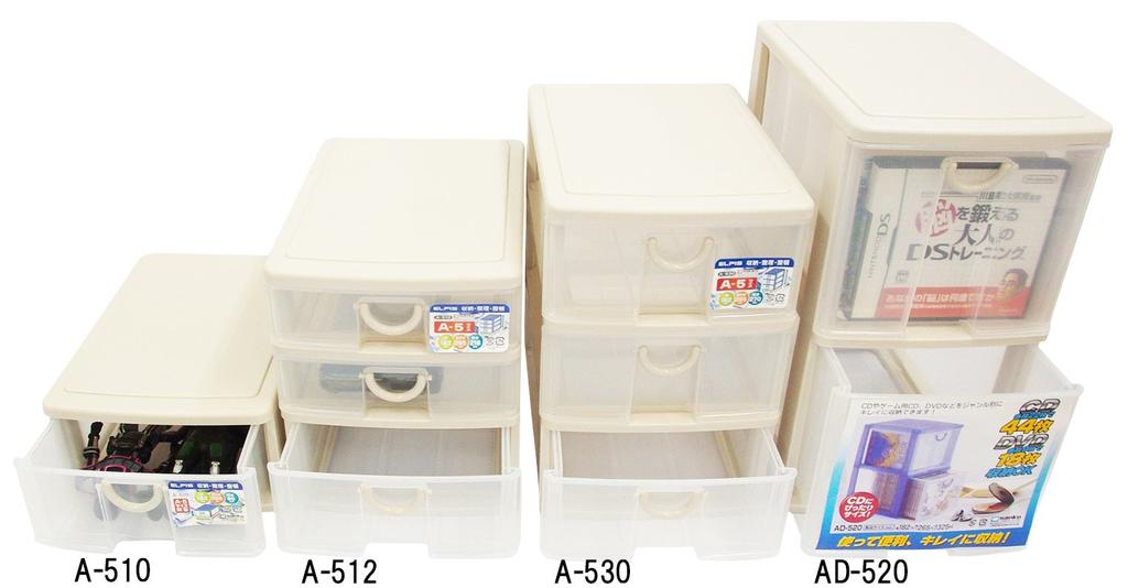 Sanko Kunststoff-Zubehöraufbewahrung Elpis Breite x Tiefe x Höhe Soft Beige 3-stufig 18,2 26,5 21,8cm