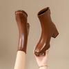 Fashion Elastic Socks Boots Women's Ankle Boots Women's Thick Heel Square Toe Retro Short Boots New Women's Shoes Botas Mujer