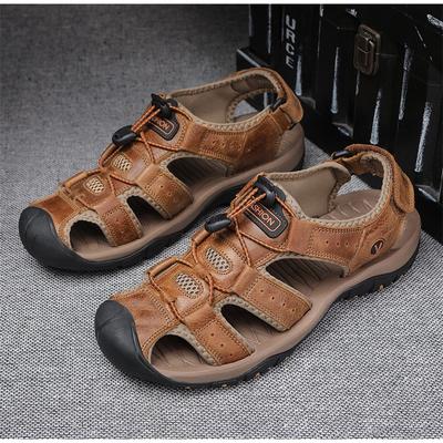 Summer Men Sandal Leather Mens Casual Shoes Outdoor Men Leather Sandals for Men Beach Shoes Roman Shoes Plus Size 38-48