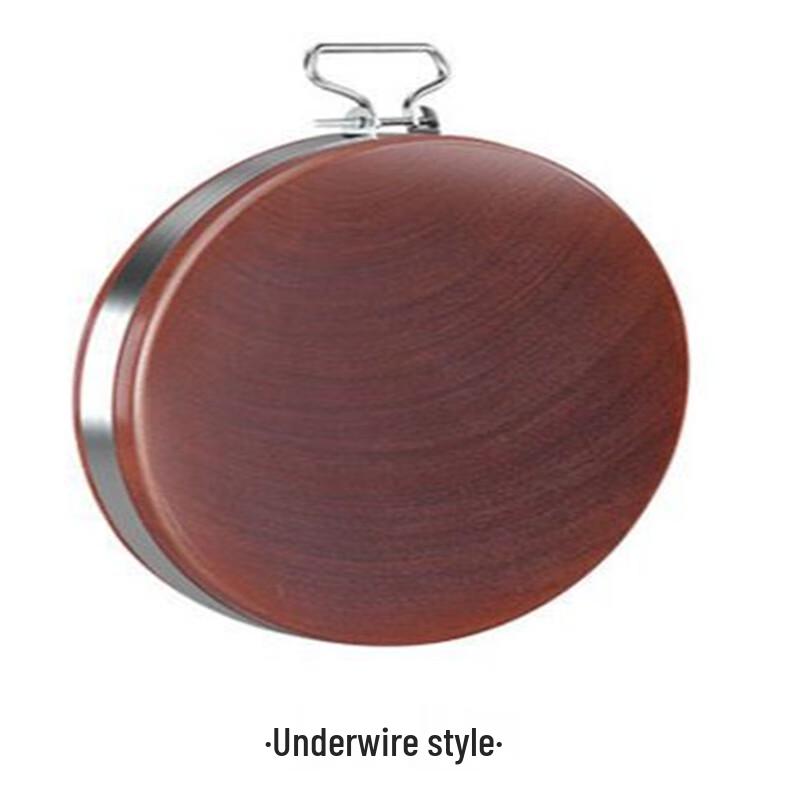 

DIBRLANG Round Ironwood Anti-Mold Cutting Board with Steel Ring, 33cm