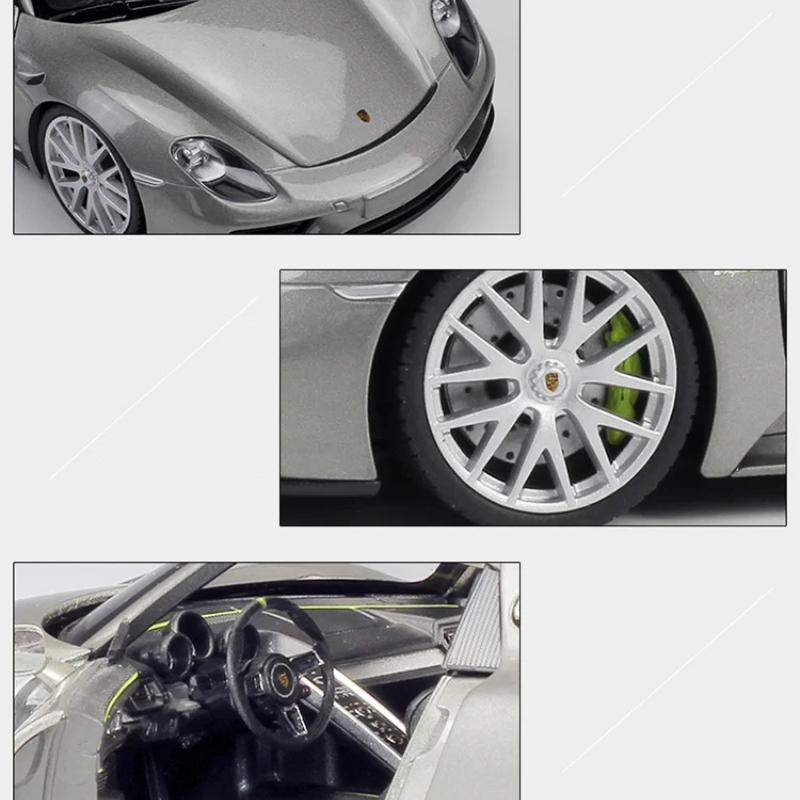 1:24 Porsche 918 Alloy Model sportovního vozu Tlakově litý kov Závodní vůz Model vozidla Model Simulace Kolekce Dekorativní ozdoby Dětské hračky Dárek pro chlapce