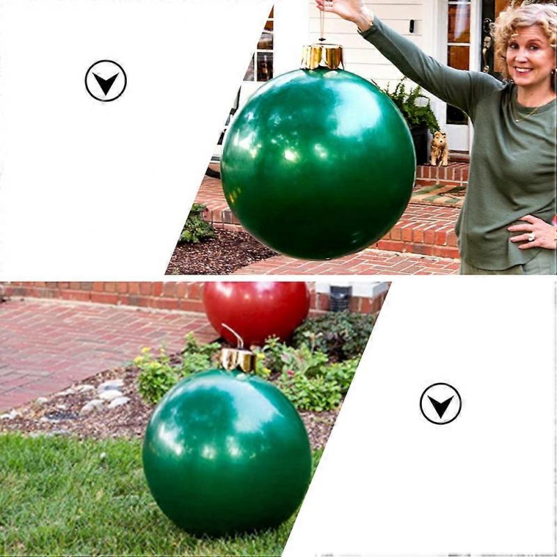 Outdoor Inflatable Baubles 7-Piece Set For Christmas Decoration Featuring Weatherproof PVC Material