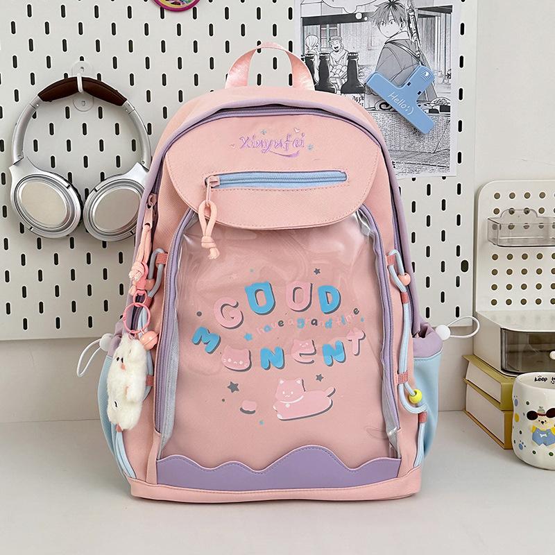 Young Girl Cute Transparent Schoolbag for Men and Women with High Value  Large Capacity  Light Weight and Multi Functional Shoulder Bag.