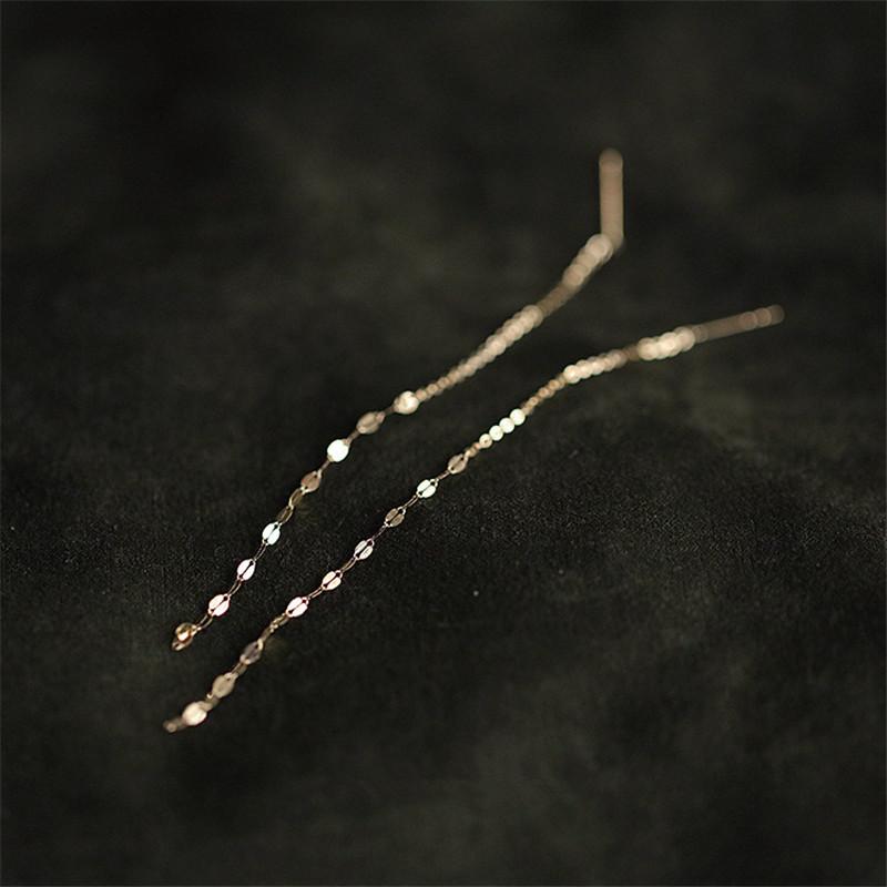 925 Silver Lips O Word Chain Tassel Stud Earrings Women 14k Gold Plating Earrings Summer Beach Party Jewelry