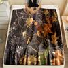 1PC  Autumn Leaves and Branches. Pattern Blanket Flannel Material Soft Warm for All Seasons Home Outdoor Camping Picnics RV