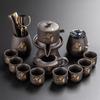 Purple sand tea set   new lazy tea brewer automatically rotates the water outlet Kung Fu tea cup gift box as a gift.