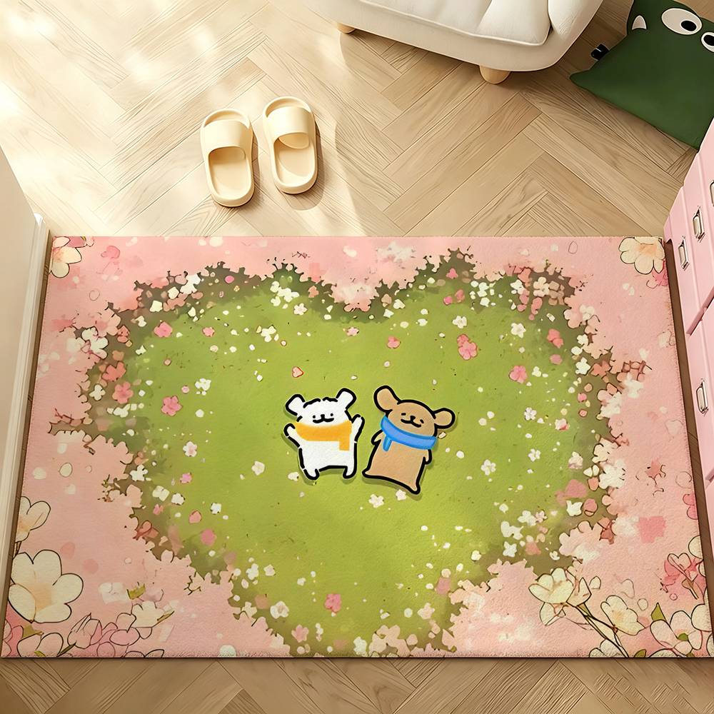 Cute M-Malteses Carpet Bathroom Anti-slip Mat Door Mat Home Decoration Mat Entrance Door Mat Scratch-resistant Door Mat