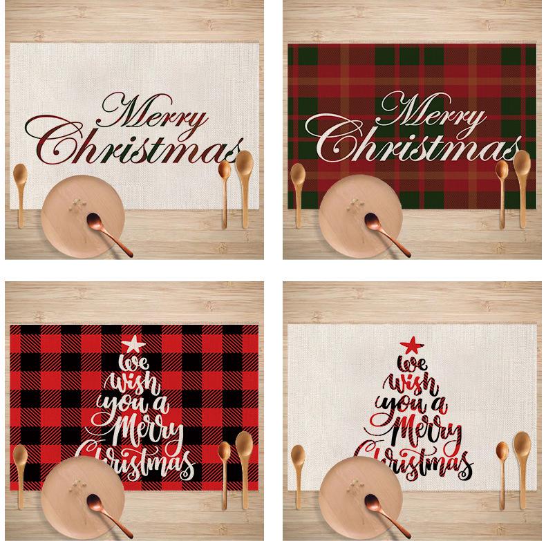 Western Style Stain-Proof Linen Placemat - Heat-Insulating and Decorative Christmas Table Mat