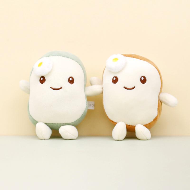 Plush Lovely Bread Toy Keychain Cute Cartoon Figure Bag Charm Adorable Short Plush Doll