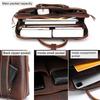 15-inch Men's Retro Genuine Leather Business Briefcase with Shoulder Strap