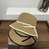 Hepburn Wind Bow Straw Hat Basin Hat Collapsible Bucket Hat Front Big Rear Small Sun Hat Beach Hat