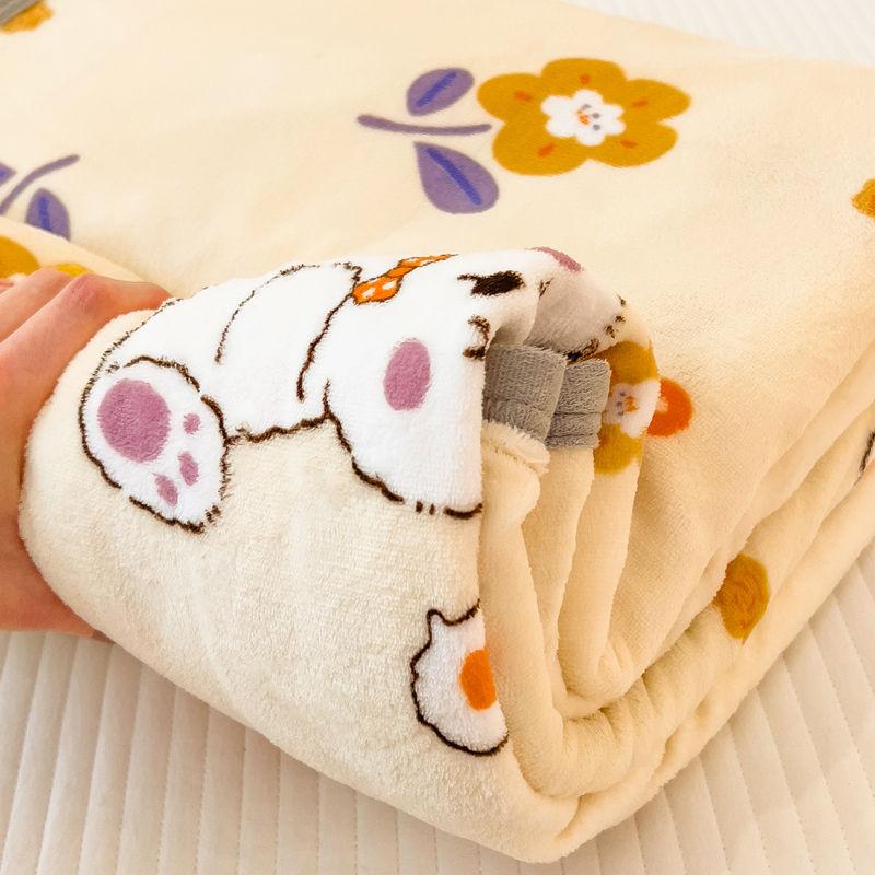 Coral Fleece Blanket Thickened Winter Blanket Bed Sheet Air Conditioning Blanket Nap Office Sofa Cover Blanket