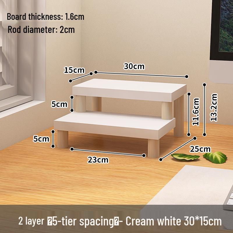 Desktop Ladder-Style Solid Wood Flower Stand for Small Plants and Succulents