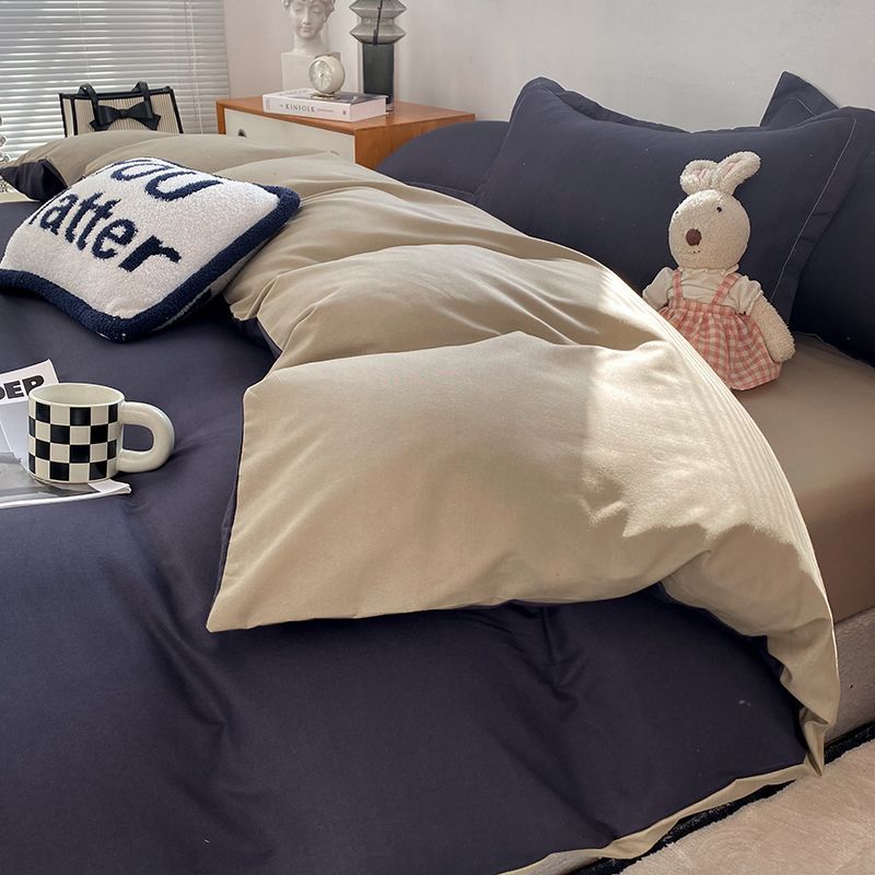 Cartoon Dormitory Three-piece Set Single Bedding Quilt Cover Double Bed Sheet Four-piece Set