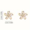 Vintage Five-Petal Flower Earrings - Sparkling Rhinestone Studs, Elegant Floral Jewelry for Women, Perfect Gift for Her & Friends