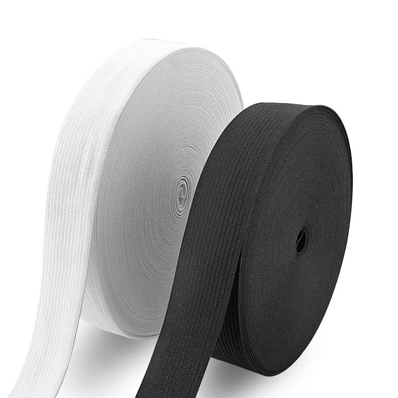

10meters Black White Elastic Band For Sewing Knitted Elastic Band 2.5cm/1in