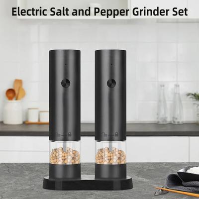 Set de Molinillo Eléctrico de Sal y Pimienta con Luz LED Incorporada Molienda Ajustable Molinillo de Especias Recargable Esenciales de Cocina Regalo