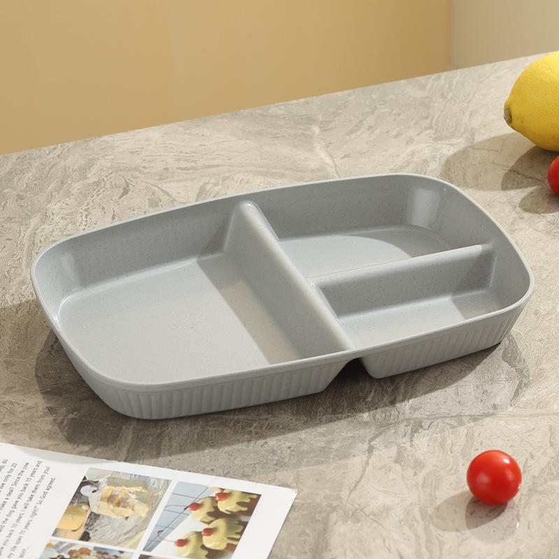 1Pc Divided Dish Diet Reusable Dinner Plate Kitchen Dinnerware Portion Plates For Adults 3 Compartments Microwave Safe
