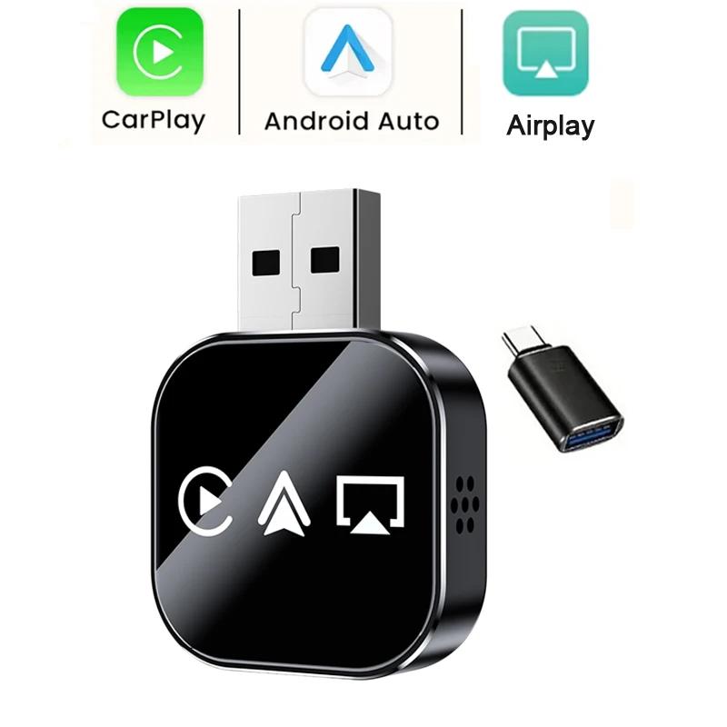 

3 In1 Wireless Car Carplay for Apple or Android Phone Airplay MirrorLink Smart Dongle Plug & Play Carplay Adapter Wired Carplay to Wireless For Airpaly