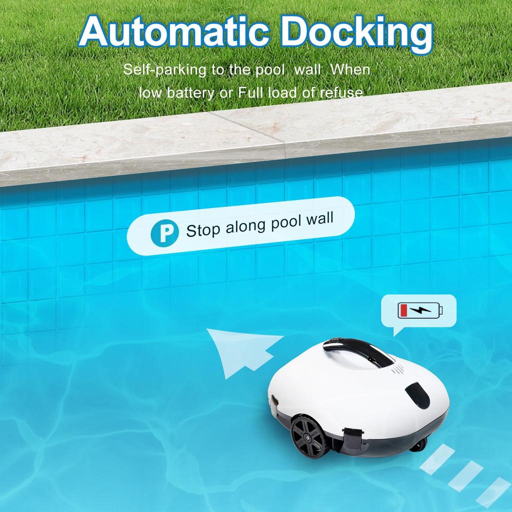 Smart Wireless Pool Cleaning Robot: Skimmer & Bottom Cleaner