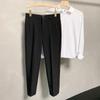 Spring and Autumn Men's Solid Color Slim Fit Small Suit Pants Straight Tube Loose Relaxed Fashion Elegant Commuter Suit Pan